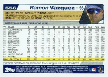 2004 Topps #556 Ramon Vazquez Back