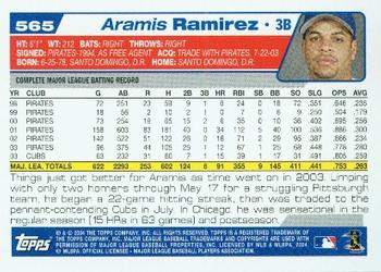 2004 Topps #565 Aramis Ramirez Back