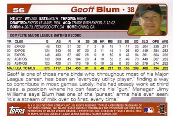 2004 Topps #56 Geoff Blum Back
