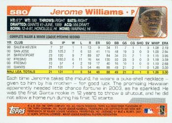 2004 Topps #580 Jerome Williams Back
