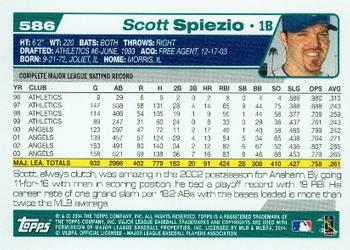 2004 Topps #586 Scott Spiezio Back