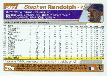2004 Topps #587 Stephen Randolph Back