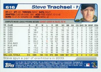 2004 Topps #616 Steve Trachsel Back