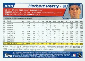 2004 Topps #633 Herbert Perry Back