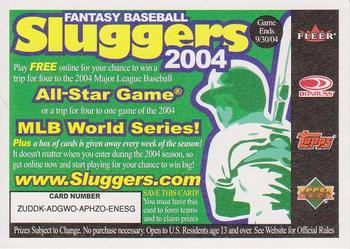 2004 Topps #NNO Fantasy Baseball Sluggers Ad Front