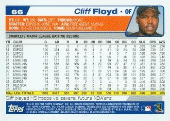 2004 Topps #66 Cliff Floyd Back
