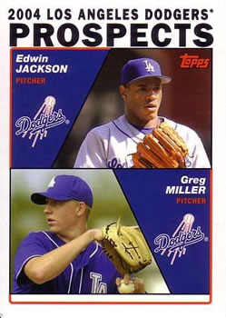 2004 Topps #689 2004 Los Angeles Dodgers Prospects (Edwin Jackson / Greg Miller) Front