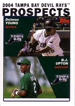 2004 Topps #692 2004 Tampa Bay Devil Rays Prospects (Delmon Young / B.J. Upton) Front