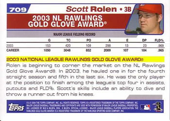 2004 Topps #709 Scott Rolen Back