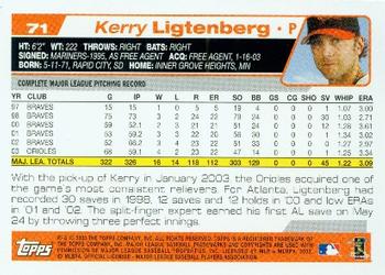 2004 Topps #71 Kerry Ligtenberg Back