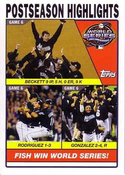 2004 Topps #732 Fish Win World Series! Front