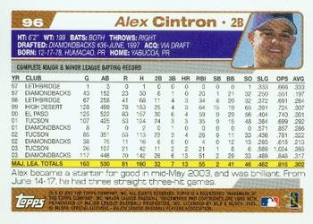 2004 Topps #96 Alex Cintron Back