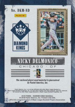 2018 Panini Diamond Kings - DK Materials #DKM-ND Nicky Delmonico Back