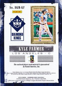 2018 Panini Diamond Kings - DK Materials Holo Gold #DKM-KF Kyle Farmer Back