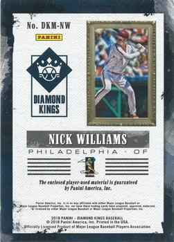 2018 Panini Diamond Kings - DK Materials Holo Gold #DKM-NW Nick Williams Back