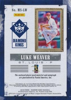 2018 Panini Diamond Kings - DK Materials Signatures #MS-LW Luke Weaver Back