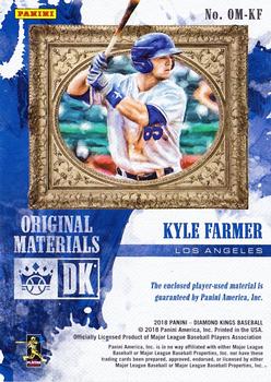 2018 Panini Diamond Kings - DK Originals Materials Holo Silver #OM-KF Kyle Farmer Back