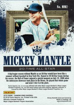 2018 Panini Diamond Kings - Mickey Mantle Collection #MM2 Mickey Mantle Back