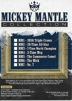 2018 Panini Diamond Kings - Mickey Mantle Collection #MM8 Mickey Mantle Back