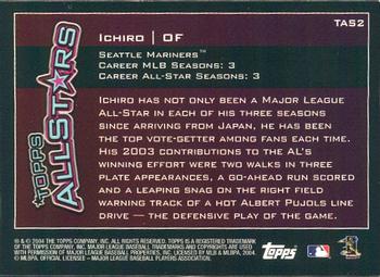 2004 Topps - Topps All-Stars #TAS2 Ichiro Suzuki Back