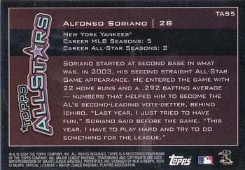 2004 Topps - Topps All-Stars #TAS5 Alfonso Soriano Back