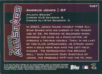 2004 Topps - Topps All-Stars #TAS7 Andruw Jones Back