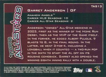 2004 Topps - Topps All-Stars #TAS13 Garret Anderson Back