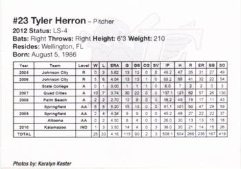 2012 Fargo-Moorhead RedHawks #NNO Tyler Herron Back