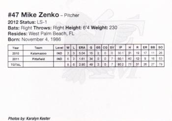 2012 Fargo-Moorhead RedHawks #NNO Mike Zenko Back