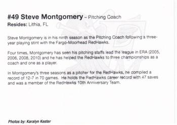 2012 Fargo-Moorhead RedHawks #NNO Steve Montgomery Back