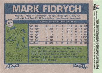 2004 Topps All-Time Fan Favorites #122 Mark Fidrych Back