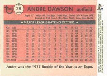 2004 Topps All-Time Fan Favorites #29 Andre Dawson Back