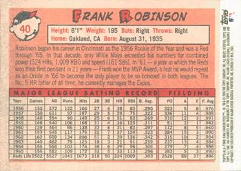 2004 Topps All-Time Fan Favorites #40 Frank Robinson Back