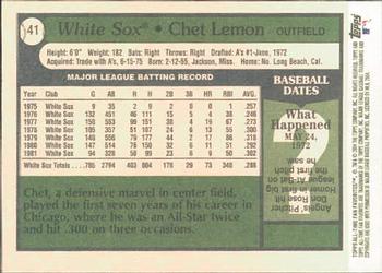 2004 Topps All-Time Fan Favorites #41 Chet Lemon Back