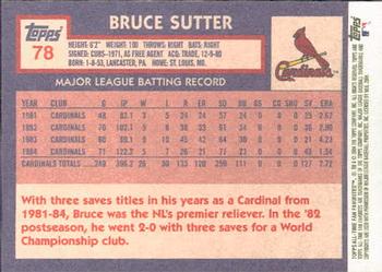 2004 Topps All-Time Fan Favorites #78 Bruce Sutter Back