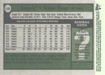 2004 Topps All-Time Fan Favorites #100 Nolan Ryan Back