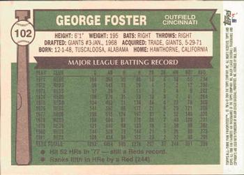 2004 Topps All-Time Fan Favorites #102 George Foster Back