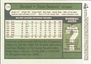 2004 Topps All-Time Fan Favorites #110 Tom Seaver Back