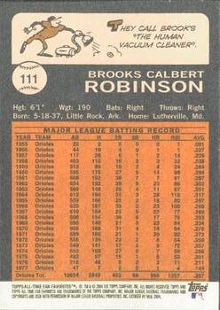 2004 Topps All-Time Fan Favorites #111 Brooks Robinson Back