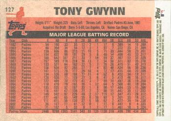 2004 Topps All-Time Fan Favorites #127 Tony Gwynn Back