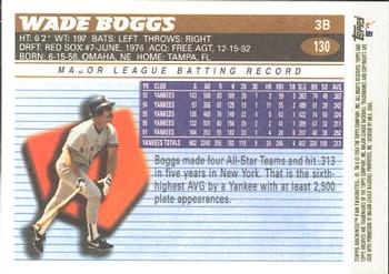2004 Topps All-Time Fan Favorites #130 Wade Boggs Back