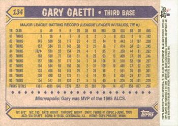2004 Topps All-Time Fan Favorites #134 Gary Gaetti Back