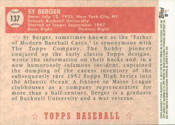 2004 Topps All-Time Fan Favorites #137 Sy Berger Back