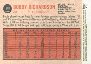 2004 Topps All-Time Fan Favorites #148 Bobby Richardson Back