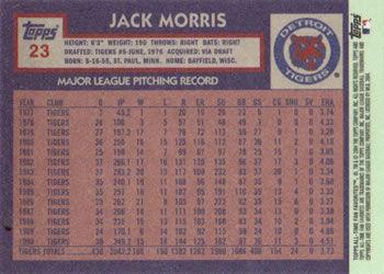 2004 Topps All-Time Fan Favorites #23 Jack Morris Back