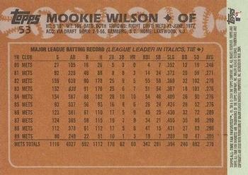 2004 Topps All-Time Fan Favorites #53 Mookie Wilson Back