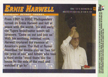 2004 Topps All-Time Fan Favorites #65 Ernie Harwell Back