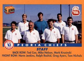 1991 Peoria Chiefs #30 Greg Ayers / Ted Cox / Norm Jenkins / Mark Krusinski / Mike Nelson / Tom Nichols / Ralph Rashid Front