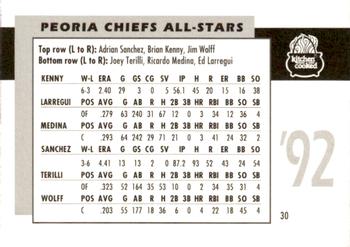 1992 Peoria Chiefs #30 All Stars Back