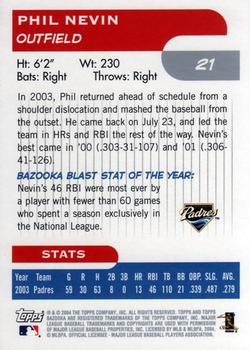 2004 Bazooka #21 Phil Nevin Back